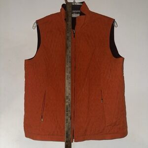 Vintage Field Gear Women's Vest Quilted Hunter Orange Brown Hunting Gear Classic